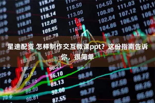 星速配资 怎样制作交互微课ppt？这份指南告诉你，很简单