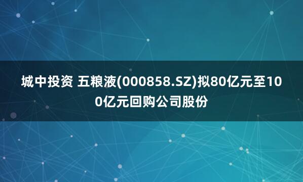 城中投资 五粮液(000858.SZ)拟80亿元至100亿元回购公司股份